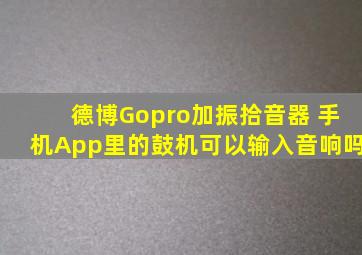 德博Gopro加振拾音器 手机App里的鼓机可以输入音响吗